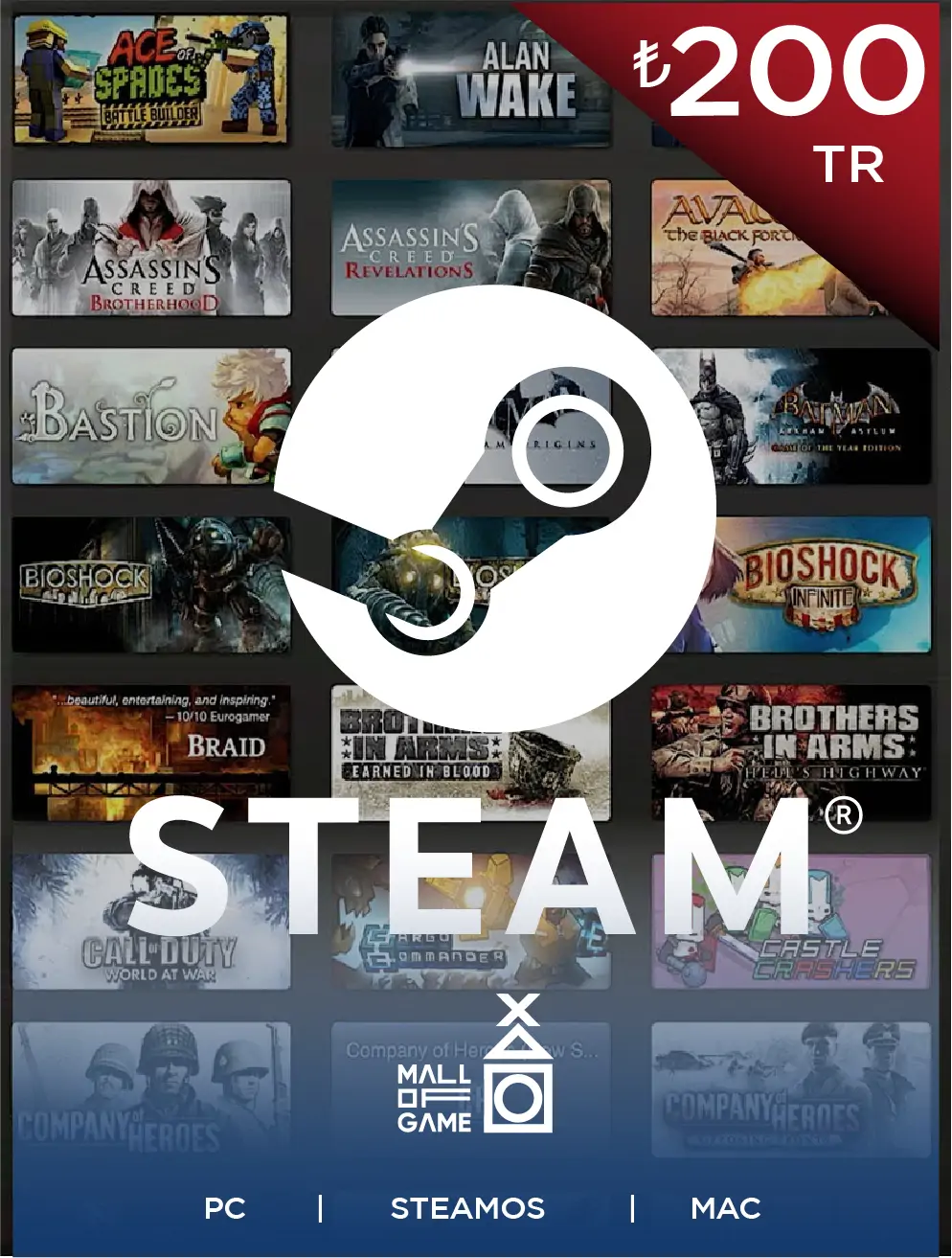 Steam Wallet Code TRY200 (TR)