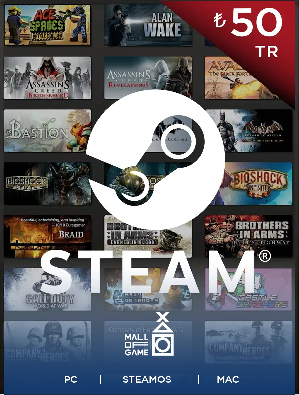 Steam Wallet Code TRY50 (TR)